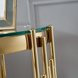 Round Double Tier Table With Flute Shaped Tube Legs