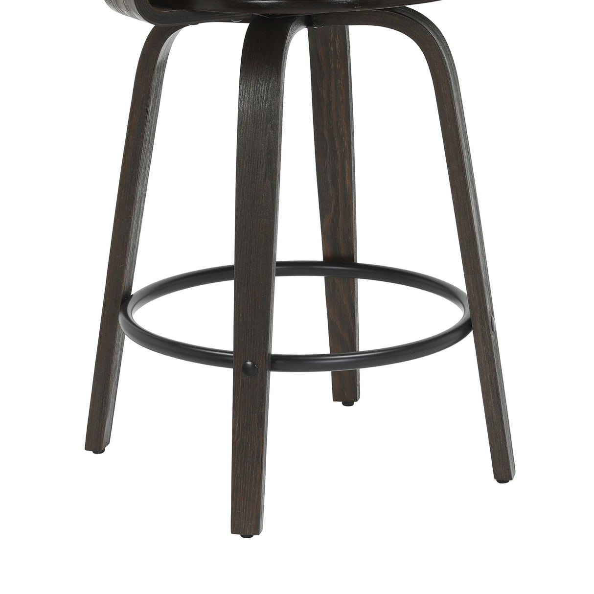 Daxton - Swivel Counter Height Round Back Wood Bar Stool With Faux Leather Seat