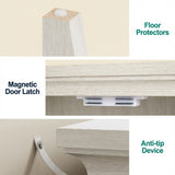 2 Door Buffet Cabinet With Adjustable Shelves - Matte White / Grayish