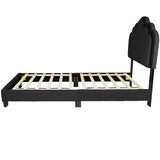 Bed With Floral Design Headboard And Built In LED Lighting