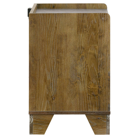 Packard - 1 Drawer Nightstand With LED Lighting And USB Charging - Oak