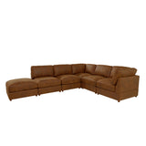 Modular Upholstered Sectional, Medium Firm Seat Cushion, Custom Configuration - Brown