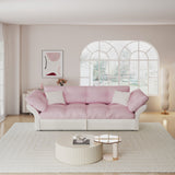 Queen Pull Out, 3 In 1 Convertible Sleeper Tufted Sofa & 2 Soft Pillows