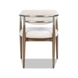 Artemis - Mixed Material Upholstered Dining Arm Chair - Warm White - Arm Chairs - Alpine Outlets