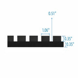 Acoustic Panels With Strip Design, Sound Absorbing Wall & Ceiling Panels (Set of 4) - Matt Black