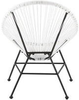 Linon Anson White/Black Rope/Steel Outdoor Single Chair