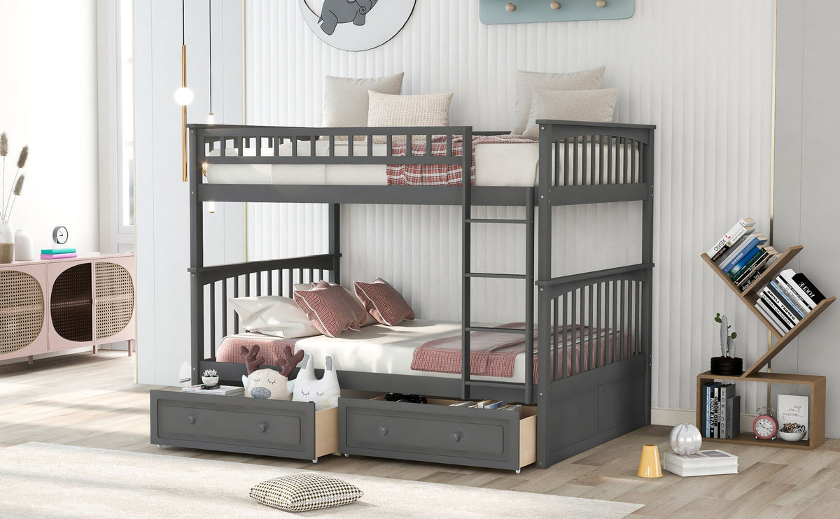 Bunk Bed With Drawers, Convertible Design