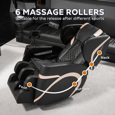 Massage Chair Recliner With Zero Gravity & Full Body Air Pressure - Black