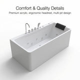 Xavier - Single Massage Bathtub, Equipped With Gfci Plug And Ul Certified Water Pump, Upc Certified Drain - Milk White