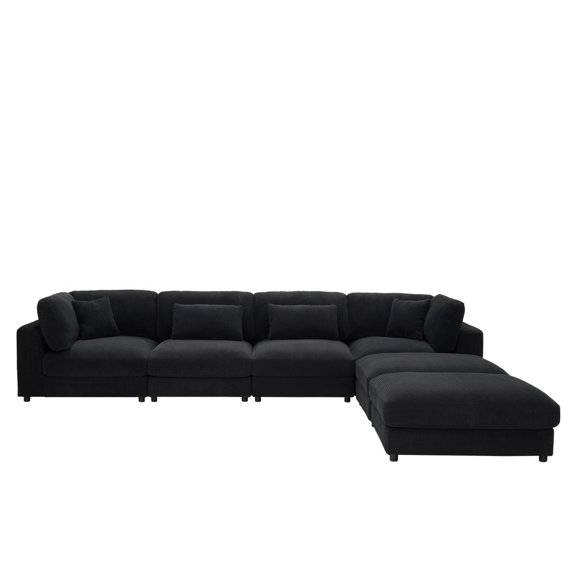 Upholstered Modular Sectional & Custom Configuration And Toss Pillows
