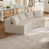 Curved Sectional Sofa With 4 Pillows, Modular Semi Circular Design