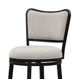 Baxter - Steel Frame Fabric Upholstered Swivel Bar Height Barstool