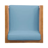 Outdoor Acacia Wood Patio Chair With Fabric Cushion