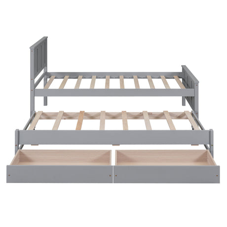 Platform Bed With Trundle And Drawers