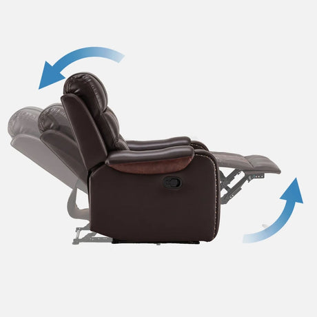 Heated Massage Recliner With Remote Control - Brown