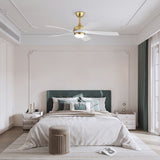 52" Indoor Ceiling Fan With 3 Color Dimmable LED Light Blades, Reversible DC Motor, Remote Control