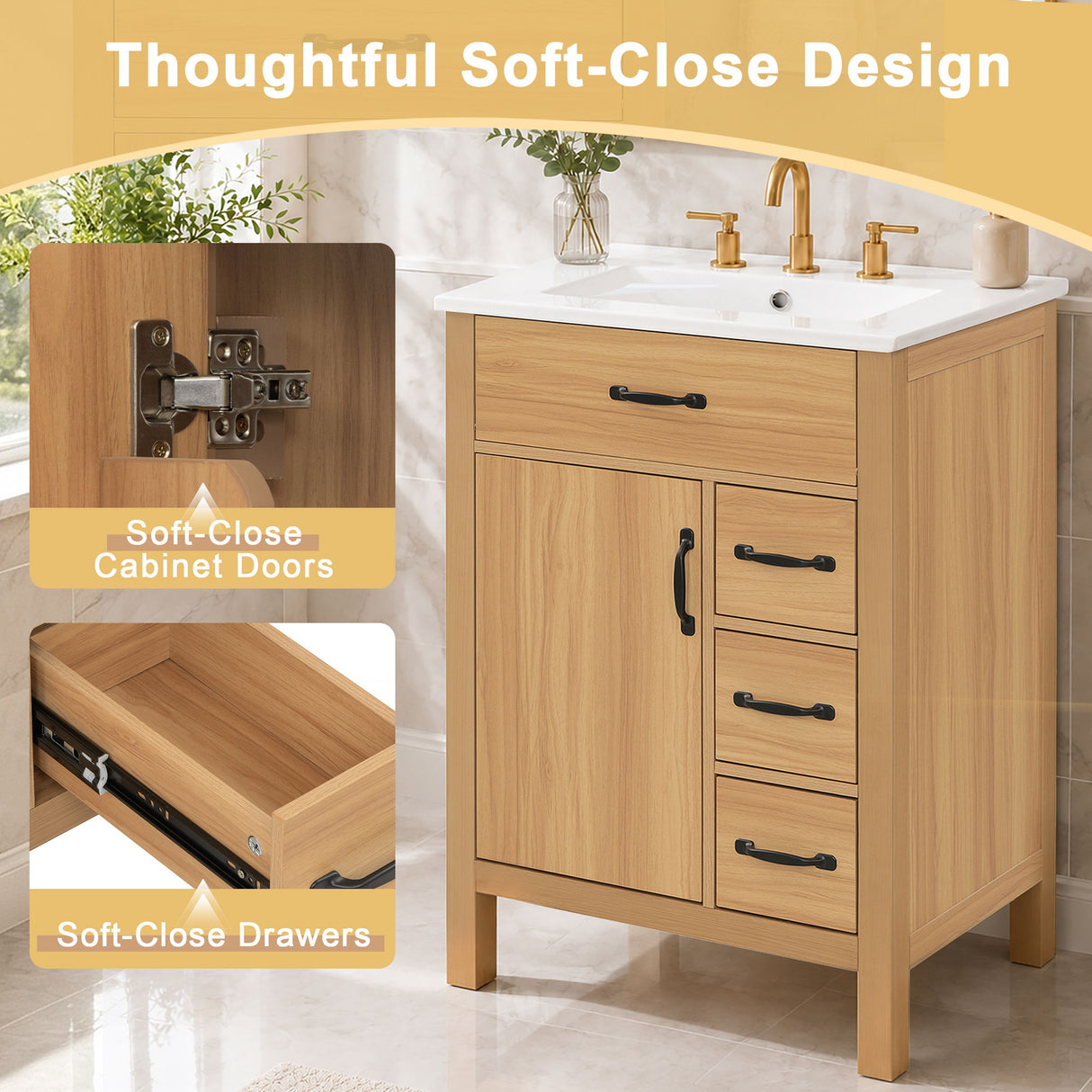 Modern Traditional Bathroom Vanity With Sink