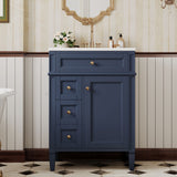Bathroom Vanity With Top Sink, Storage Cabinet With 2 Drawers And Tip-Out Drawer