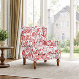 Accent Chair With Floral Upholstery And Nailhead Trim