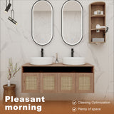 Bathroom Vanity With Art Sink And Storage Rack, Float Mounting Design
