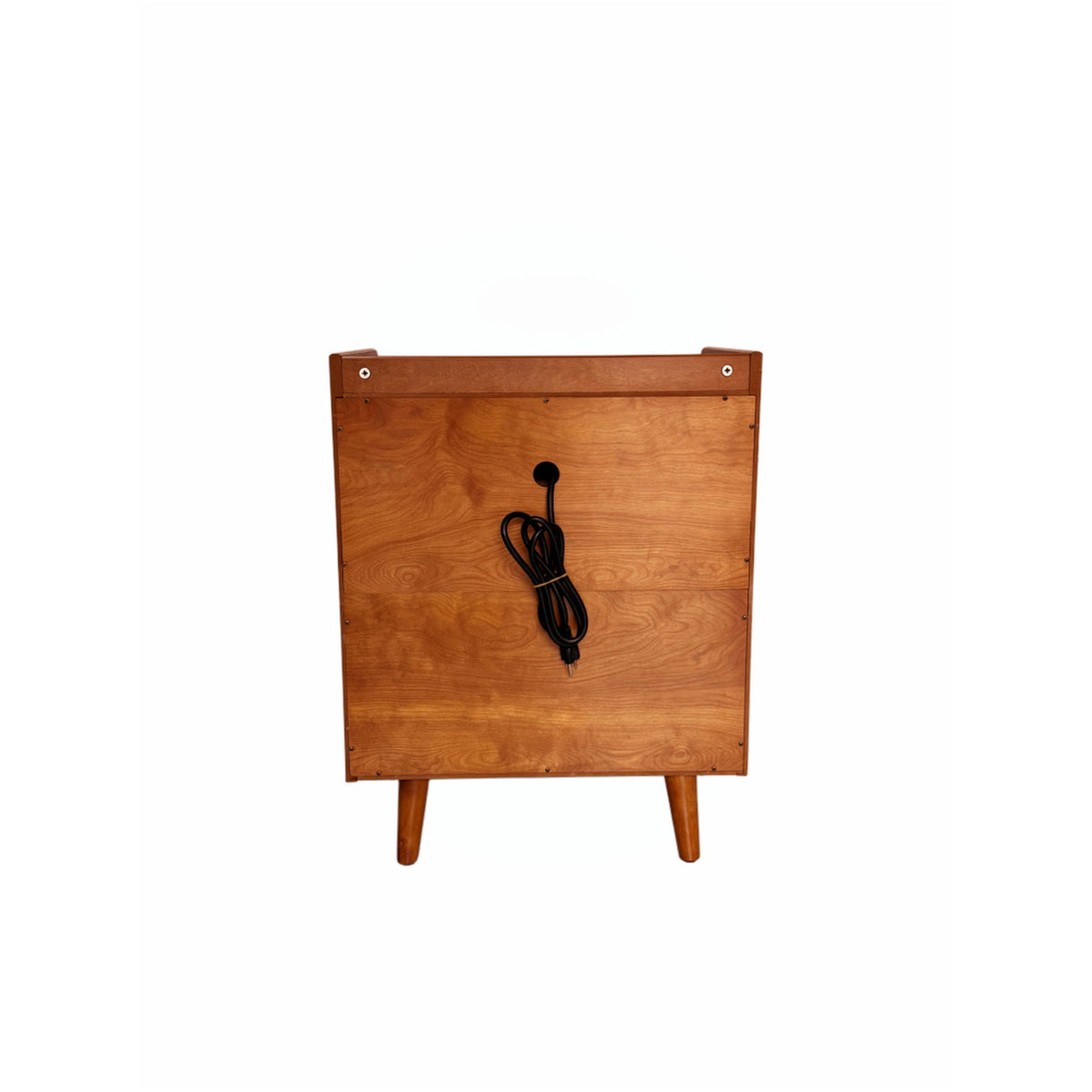 3 Drawer End Table With Charging Station For Bedroom - Natural Wood