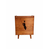 3 Drawer End Table With Charging Station For Bedroom - Natural Wood