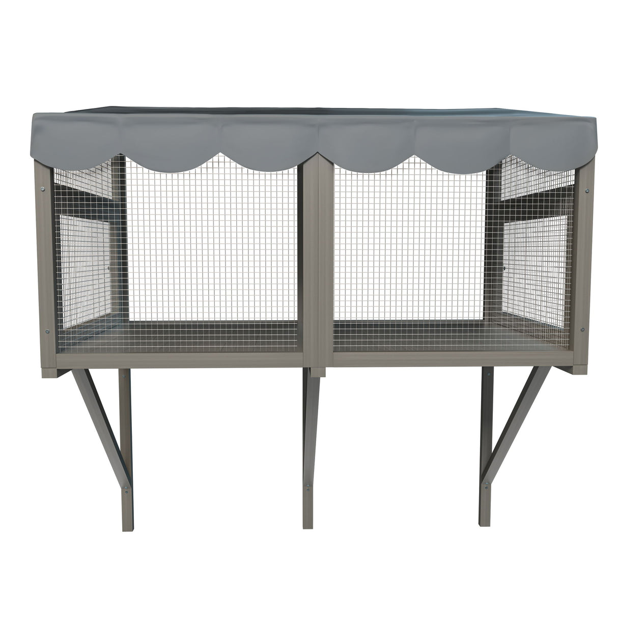 Window Perch Catio For Indoor Cats, Expandable Enclosure With Secure Frame And Waterproof Roof, Suitable For Multiple Kittens - Gray