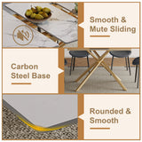 Modern Expandable Dining Table With Retractable Leaf With Chairs