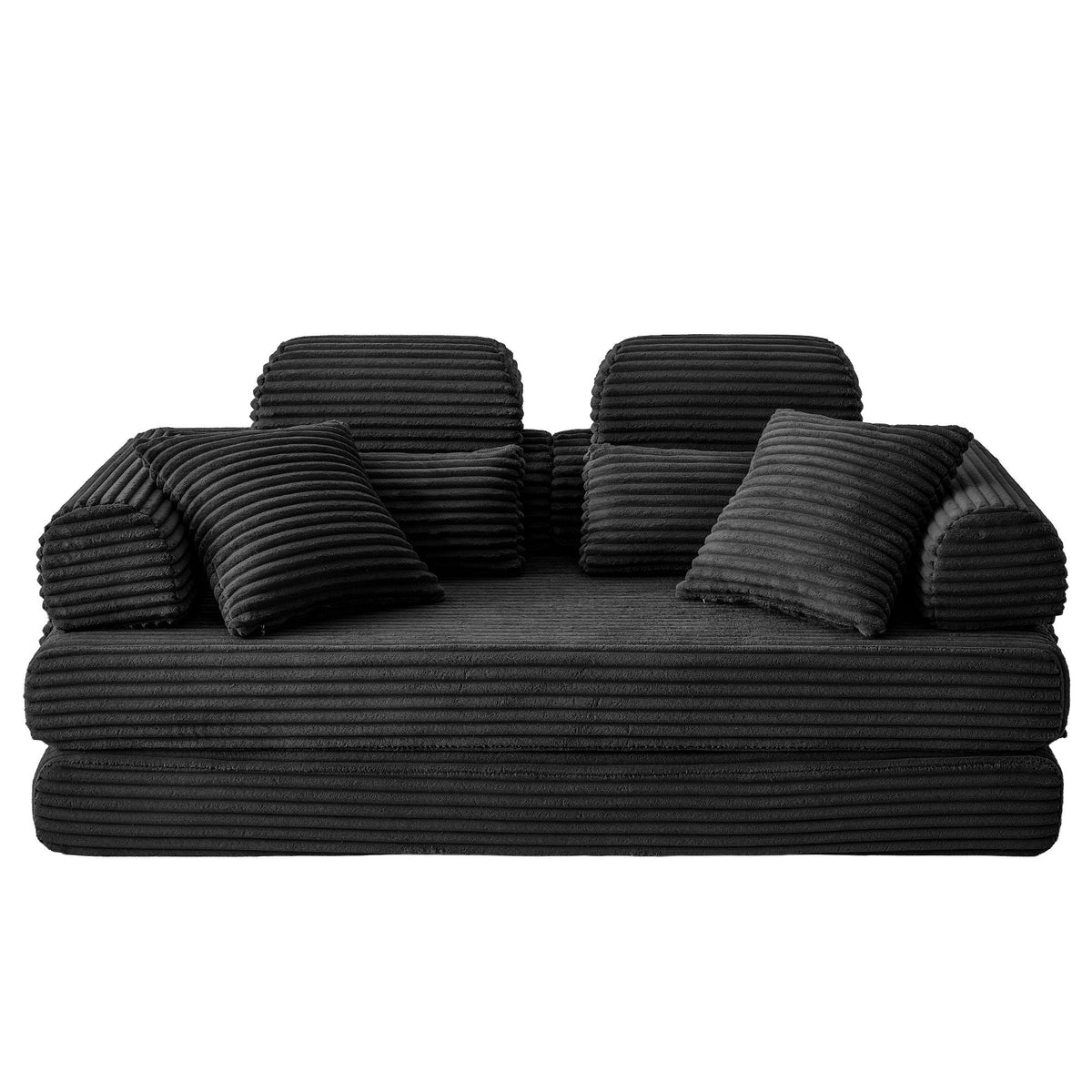 Convertible Sleeper Sofa With & Side Storage Pocket, Foldable Upholstered Couch For Living Room