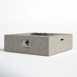Outdoor Fire Pit Table Modern Reinforced Concrete Warming Hearth Gray
