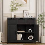 Storage Cabinets, Wooden Floor Cabinet, With Drawers And Shelves Storage Cabinets, Accent Cabinet For Living Room, Bedroom, Bathroom Furniture Home Decor - Sideboards - Alpine Outlets