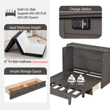 Murphy Bed Chest Cube Cabinet With Charging Station And Large Storage Drawer