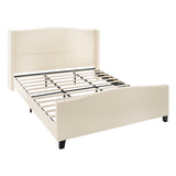 Platform Bed Frame With Tall Headboard And High Footboard