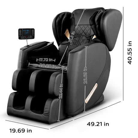 Massage Chair Recliner With Zero Gravity With Full Body Air Pressure - Black