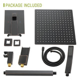 Modern Shower System With Waterfall Tub Spout, 12" Ceiling Mount Square Shower