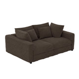 Plush Corduroy 4 Seat Sofa, Modern Comfy Upholstered Sofa Cloud Couch, Deep Seat Couches With Soft Pillows