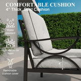 Patio Furniture Set & Coffee Table And Cushions For Backyard