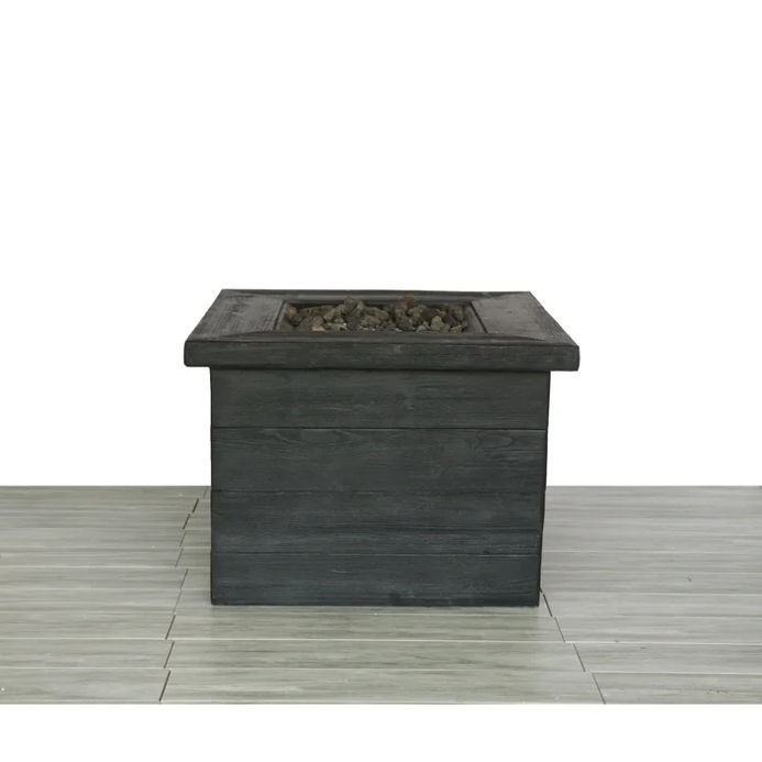 Propane Gas Fire Pit Table Outdoor Heater Concrete 32x24in Dark Gray
