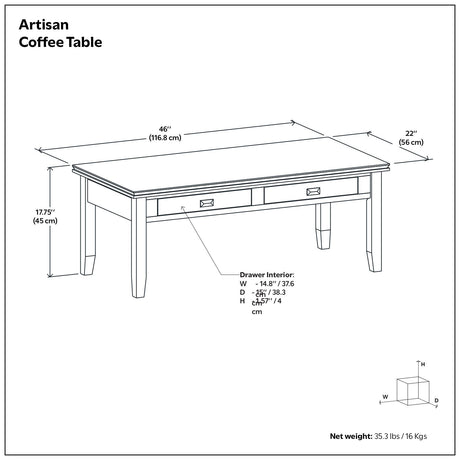 Artisan - Coffee Table - Russet Brown
