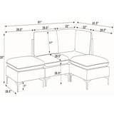 Upholstered Modular Sectional With Tall Legs, Medium Firm Seat