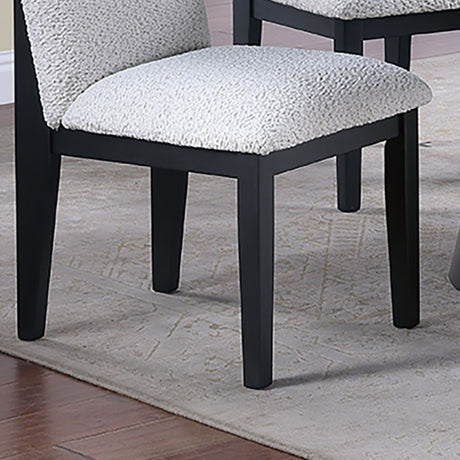 7 Piece Dining Set, Table And 6 Side Chairs, Table With Trestle Base - Black / Charcoal / White