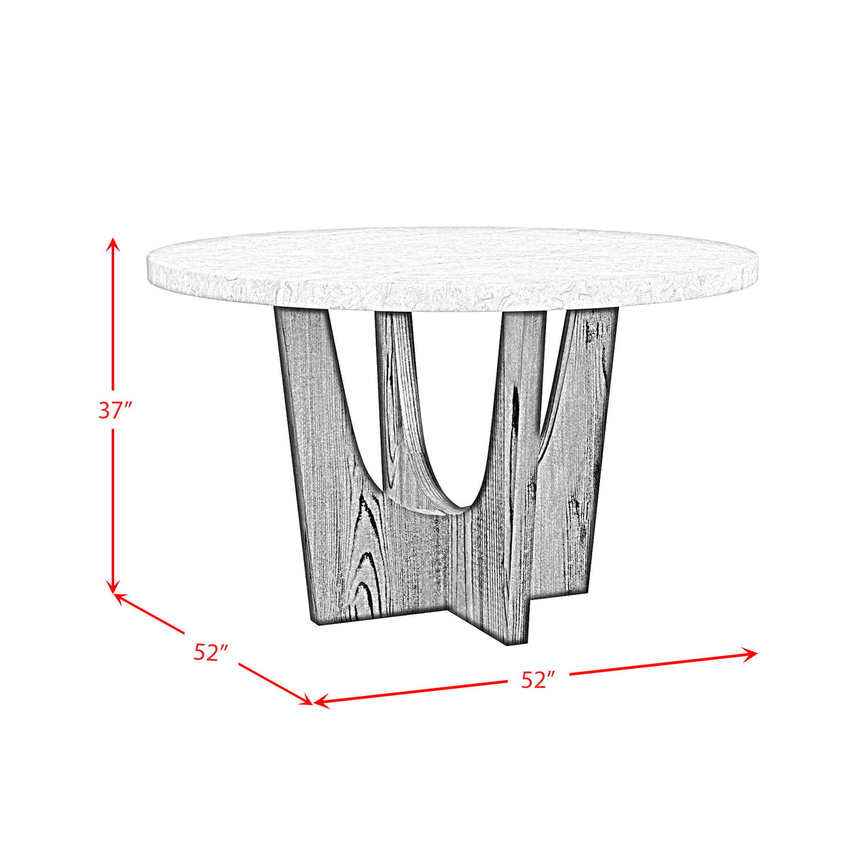 Oregon - Round Table With Faux Marble Top