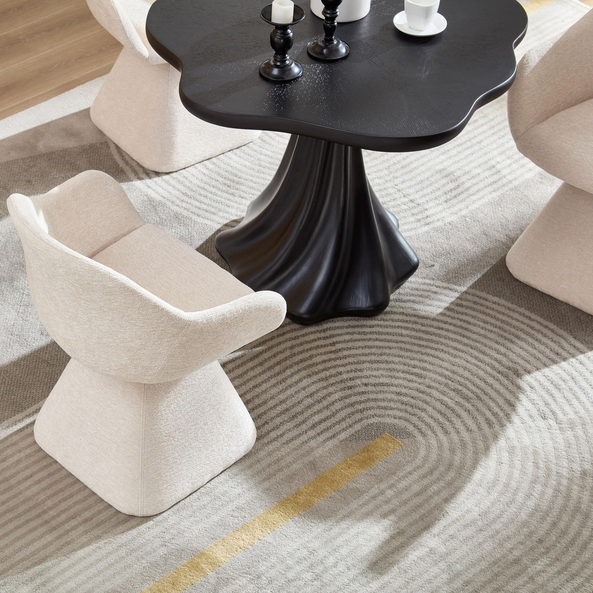 180° Rotating Accent Chair For Living Room - Beige