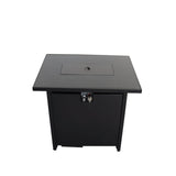 Outdoor Fire Pit Table Backyard Heater Steel Structure with Lid 43x25in Black