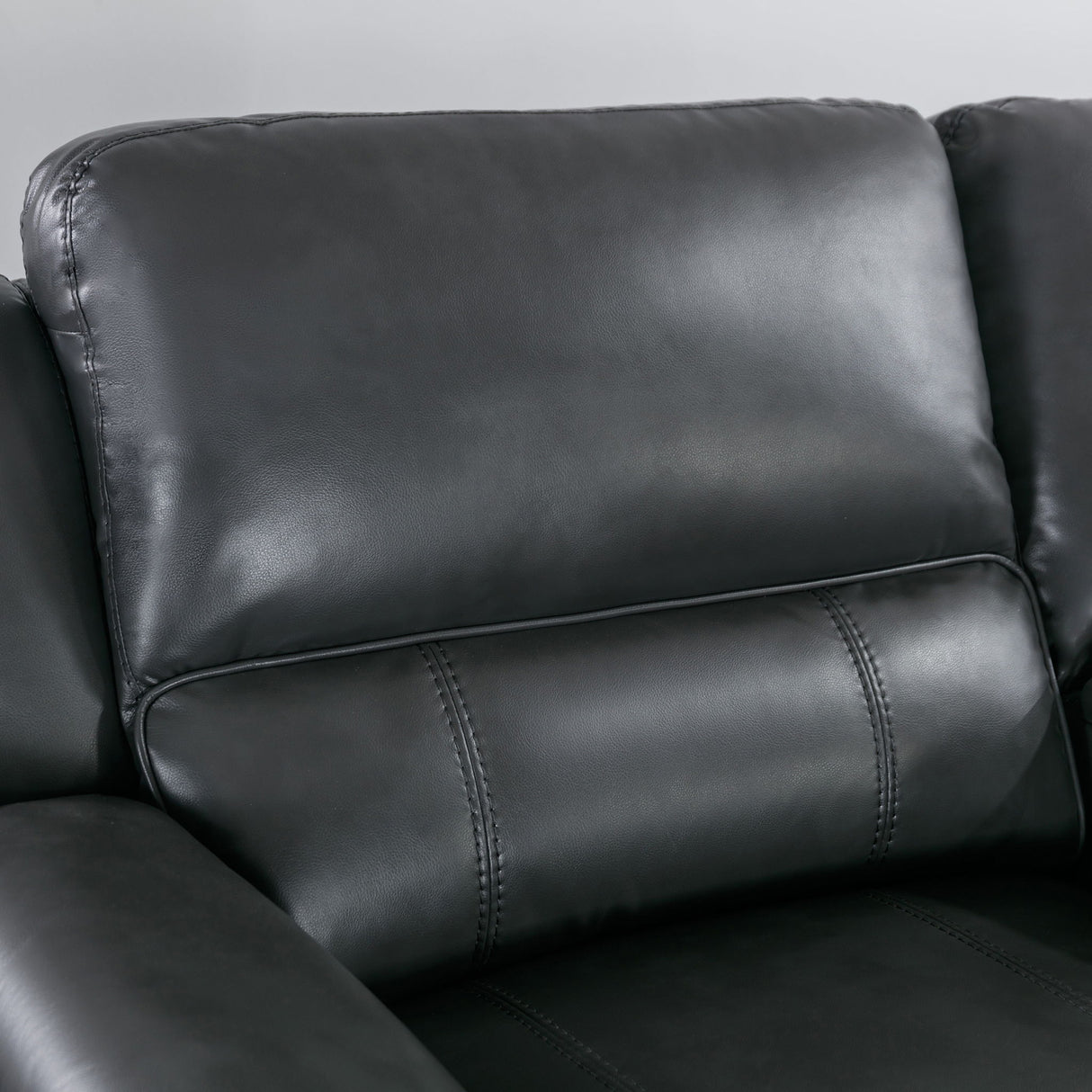 Power Reclining Sectional Sofa With 3 Adjustable Recliners, USB Ports & Cup Holders, Oversized Seating For Living Room - Black