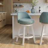Erika - Modern Transitional Swivel Wood Counter Height Kitchen Bar Stool