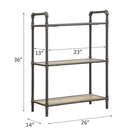 Itzel - Antique Bookshelf - Gray / Oak