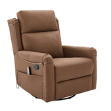 Manual Recliner Swivel Rocking Chair With 8 Point Massage And Heating