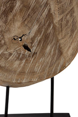 Wood Sculpture - Light Brown / Black