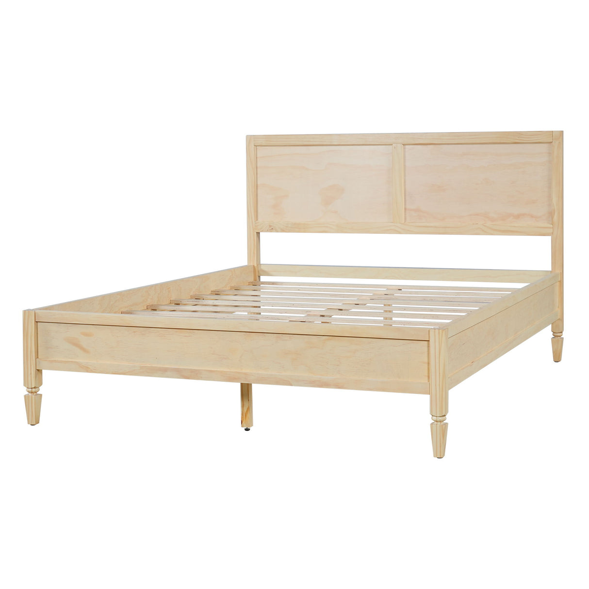 Classic Platform Bed Frame With Panel Headboard
